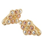 Kolczyki romb - różowe złoto i srebro