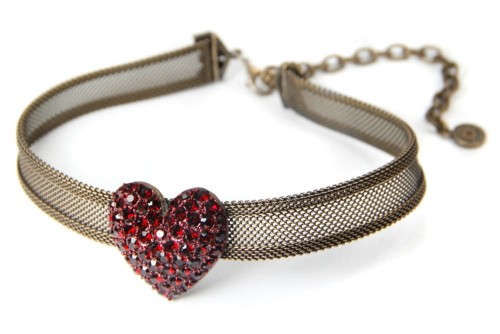 Naszyjnik obroża z sercem