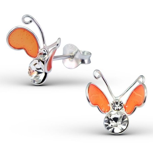 Kolczyki Pomarańczowy Motyl