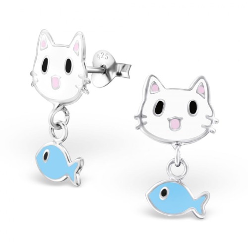 Kolczyki Kot z rybką