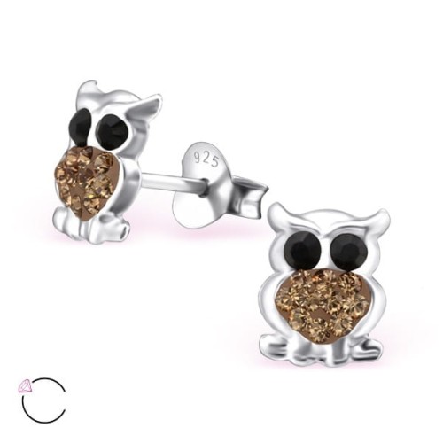 Kolczyki Sowy ze Swarovskim