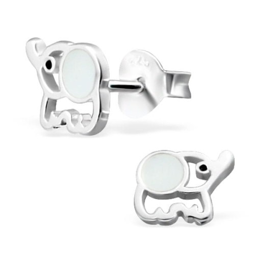 Srebrne Kolczyki Słoniki