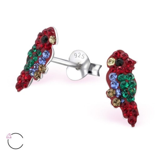Kolczyki Papugi ze Swarovskim