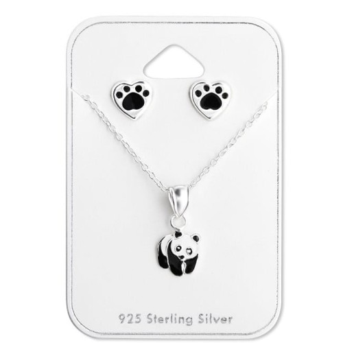 Komplet Biżuterii z Misiem Pandą