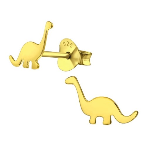 Złote Kolczyki z Dinozaurami