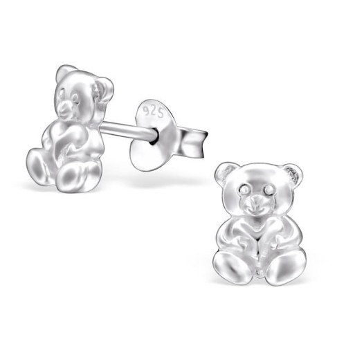 Kolczyki Srebrny Miś