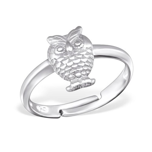 Srebrny Pierścionek Sowa