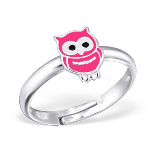 Pierścionek z różową Sową