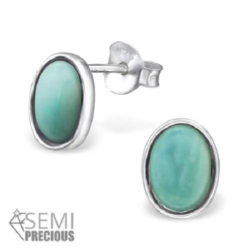 Kolczyki z Owalnym Amazonitem