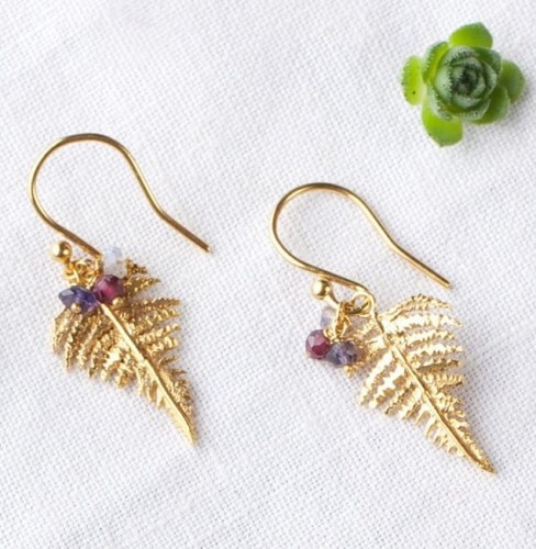 Kolczyki z Liściem Paproci