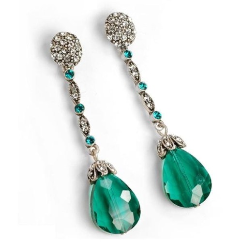 Wiszące Kolczyki Duży Kryształ