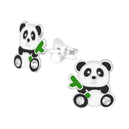 Kolczyki Panda z Bambusem