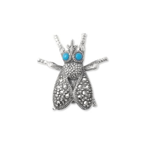 Mucha Srebrna Broszka