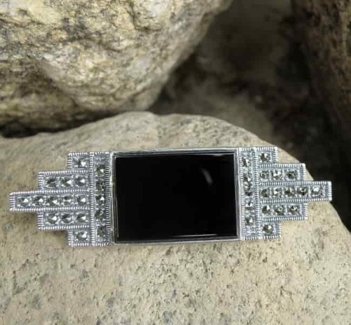 Broszka Onyks Styl art deco