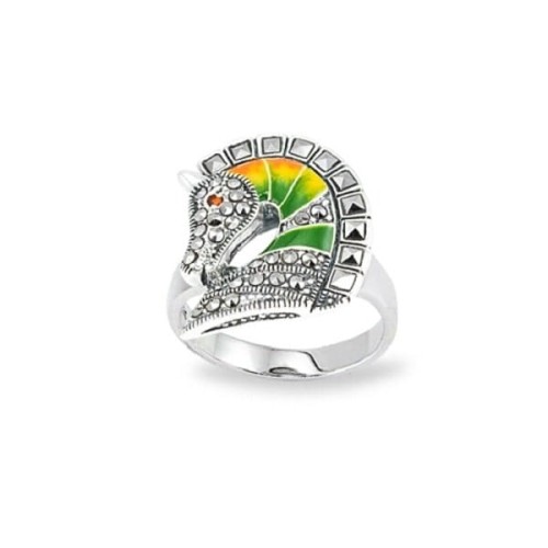 Srebrny Pierścionek z Koniem