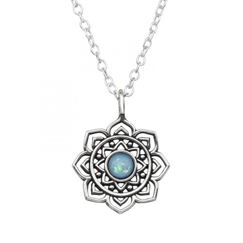 Naszyjnik niebieski Opal