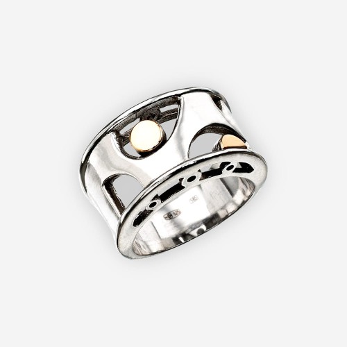 Srebrny Pierścionek z Kołami