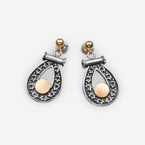 Kolczyki Owalne Złoto Srebro