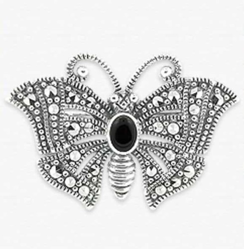 Srebrna Broszka Mały Motyl