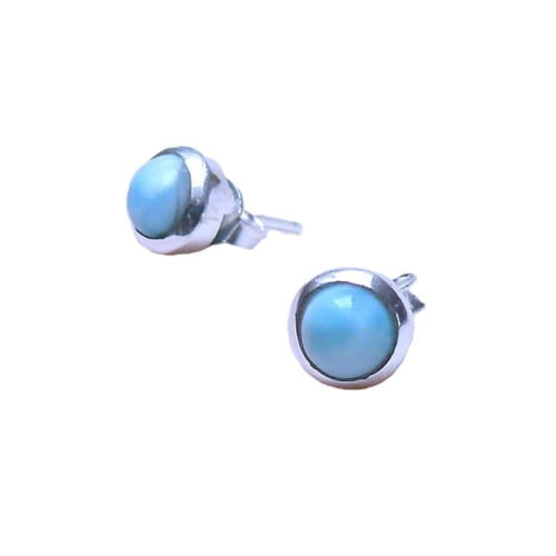 Kolczyki Wkręty Błękitny Larimar