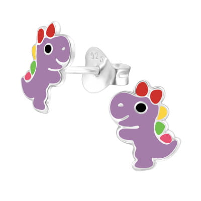 Kolczyki Fioletowy Dinozaur